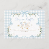 Boy Silly Goose Coquette Blue Bow Diaper Raffle Informatiekaartje (Voorkant)