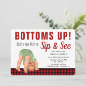 Boy Sip et voir Baby Shower Invitations (Debout devant)