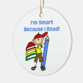 Boy Smart omdat ik las Keramisch Ornament (Links)