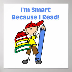 Boy Smart omdat ik las Poster