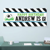 Boy Soccer Bonne Bannière d'Anniversaire (Salon professionnel)