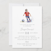 Boy Soccer Invitation de fête d'anniversaire - Aqu (Devant)