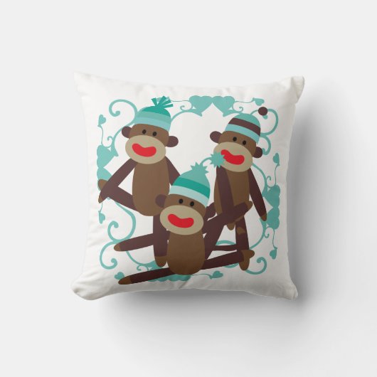 Boy Sock Monkeys Coussin (Recto)