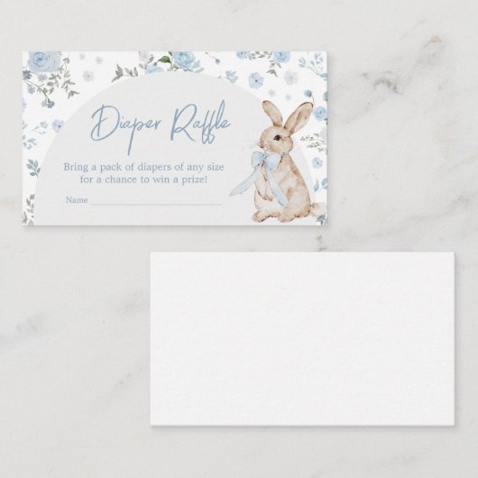Boy Some Bunny Baby shower Luier Raffle Informatiekaartje (Voorkant / Achterkant)