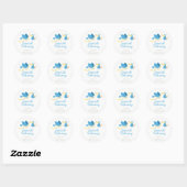 Boy Stork Baby shower Stickers (Vel)