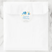 Boy Stork Baby shower Stickers (Tas)