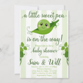 Boy Sweet Pea Pod Baby shower Invitation Invitatio (Devant)