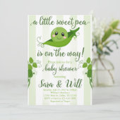 Boy Sweet Pea Pod Baby shower Invitation Invitatio (Debout devant)