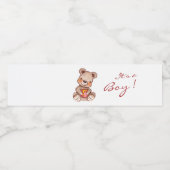 Boy Teddy Bear Baby shower à eau Étiquette bouteil (Étiquettes simples)