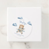 Boy Teddy Bear Baby shower Dank u Gift Labels (In situ)