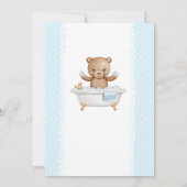 Boy Teddy Bear Bath Time Baby shower Kaart (Achterkant)