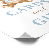 Boy Teddy Bear Boho Blue Kaarten & Cadeaubordje Poster (Hoek)