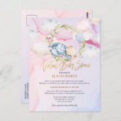 Boy Teddy Bear Cute Virtual Baby shower Invitation (Devant / Derrière)