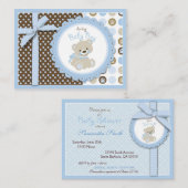 Boy Teddy Bear Herinneringskaart Informatiekaartje (Voorkant / Achterkant)