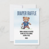 Boy Teddy Bear Voetbal Baby shower Luier Raffle (Voorkant)