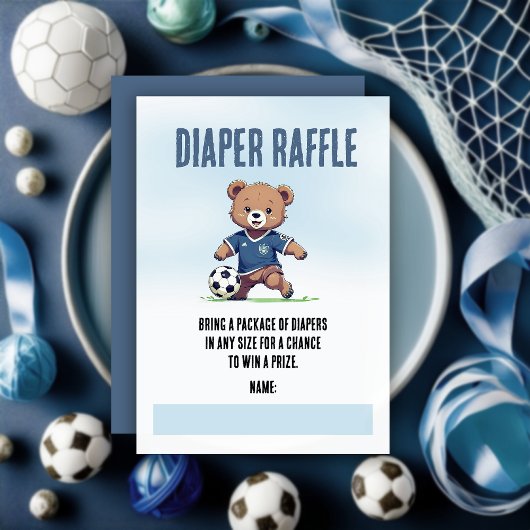 Boy Teddy Bear Voetbal Baby shower Luier Raffle