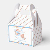 Boy Teddy Bear “We Can Bearly Wait” Baby Shower Bedankdoosjes (Voorkant Zijde)