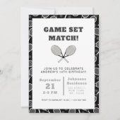 Boy Tennis Anniversaire Fête Raquettes Invitation (Devant)