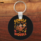 Boy Toddler Gobble Till You Wobble Turkey Funny Th Sleutelhanger (Voorkant)