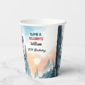 Boy Tree Fun Cliff Rock klimmen 21e verjaardag Papieren Bekers (Achterkant)