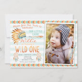 Boy Tribal Boho 1er Wild One Birthday Invitation (Devant)