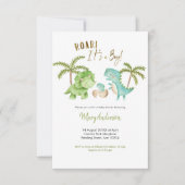 Boy Tropical Dinosaur Baby shower Invitation Roar (Devant)