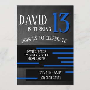 Boy Tween Teen Verjaardag Modern Eenvoudig Blauw Kaart
