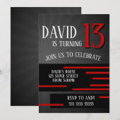 Boy Tween Teen Verjaardag Modern Eenvoudig Rood Kaart (Voorkant / Achterkant)