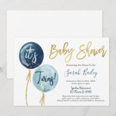 Boy Twins Baby shower Kaart (Voorkant / Achterkant)