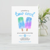 Boy Two Cool Popsicle Zomerfeest Verjaardag Kaart (Staand voorkant)