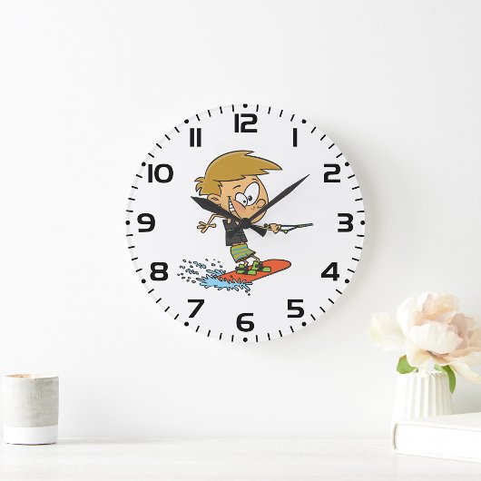 Boy Wakeboarding Fun Zomer Watersport Grote Klok