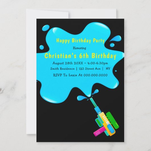 Boy Water Splash 6e anniversaire Invitations (Devant)