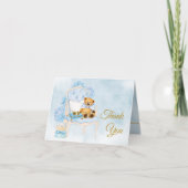 Boy Watercolor Baby shower Merci Cartes (Devant)