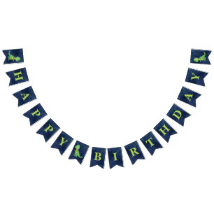 Boy Watercolor Dinosaur Bonne Bannière d'anniversa