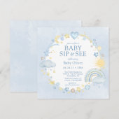 Boy Waterverf Rainbow Sip and See Kaart (Voorkant / Achterkant)