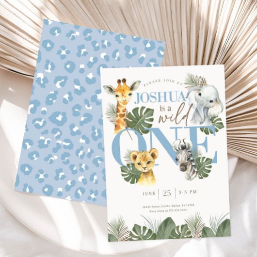 Boy Wild One Safari Anniversaire Invitation Jungle