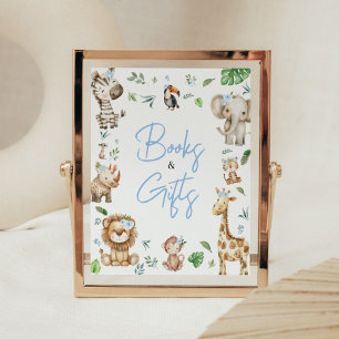 Boy Wild One Safari Baby shower Boeken en geschenk Poster
