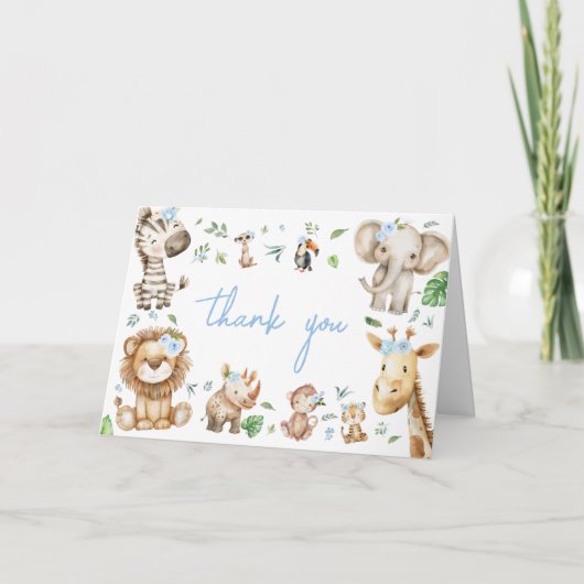 Boy Wild One Safari Bedankkaart (Voorkant)
