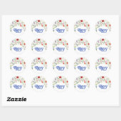 Boy Wildflower Baby shower spel Ronde Sticker (Vel)