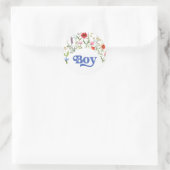 Boy Wildflower Baby shower spel Ronde Sticker (Tas)