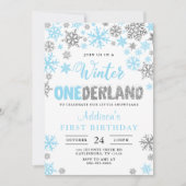Boy Winter Onederland First Birthday Invitation (Devant)