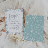 Boy Winter Snowflake Baby shower Uitnodiging