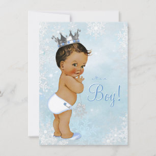 Boy Winter Wonderland Snowflake Etnische Baby show Kaart