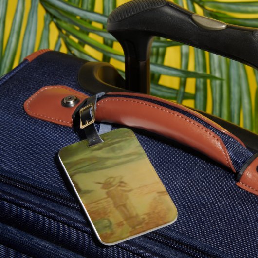 Boy with a Violin on the Beach Bagagelabel (Voorkant Insitu 1)