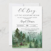 Boy Woodland Beer Oh Boy Baby shower Kaart (Voorkant)