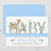 Boy Woodland Deer Baby Shower Invitations (Devant / Derrière)