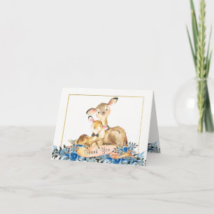 Boy Wooland Deer Baby shower Dank u Kaarten