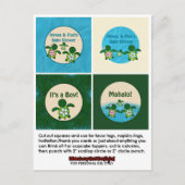 BOY Zee SCHILDPAD Baby shower Honu Cupcake Topper  Uitnodiging Briefkaart (Voorkant)