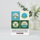 BOY Zee SCHILDPAD Baby shower Honu Cupcake Topper  Uitnodiging Briefkaart (Staand voorkant)