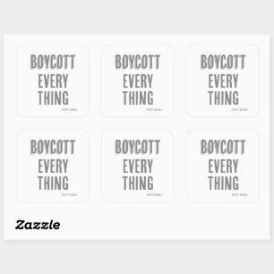 Boycot Alles (behalve spek) Vierkante Sticker